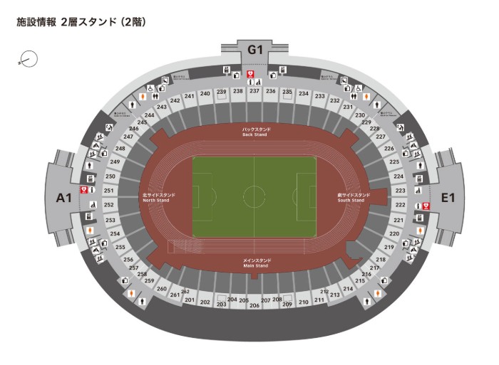 plan du MUFG Japan National Stadium
