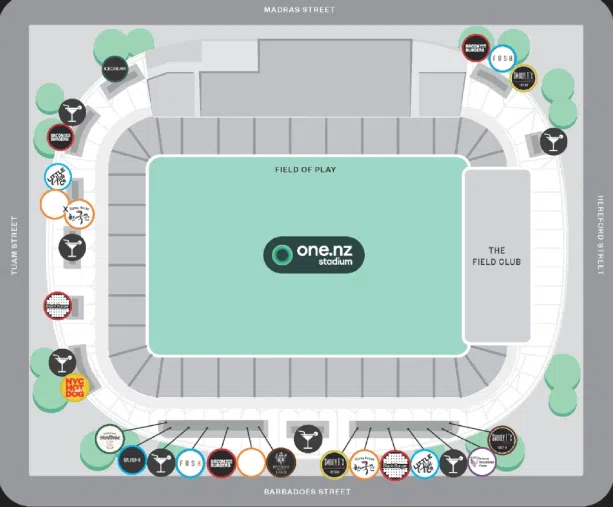 plan du One NZ Stadium
