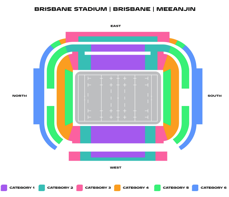 plan du stade de Brisbane en Australie