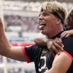 Henry Pollock célèbre le dixième essai lors du match Fidji Angleterre 11 juillet 2026