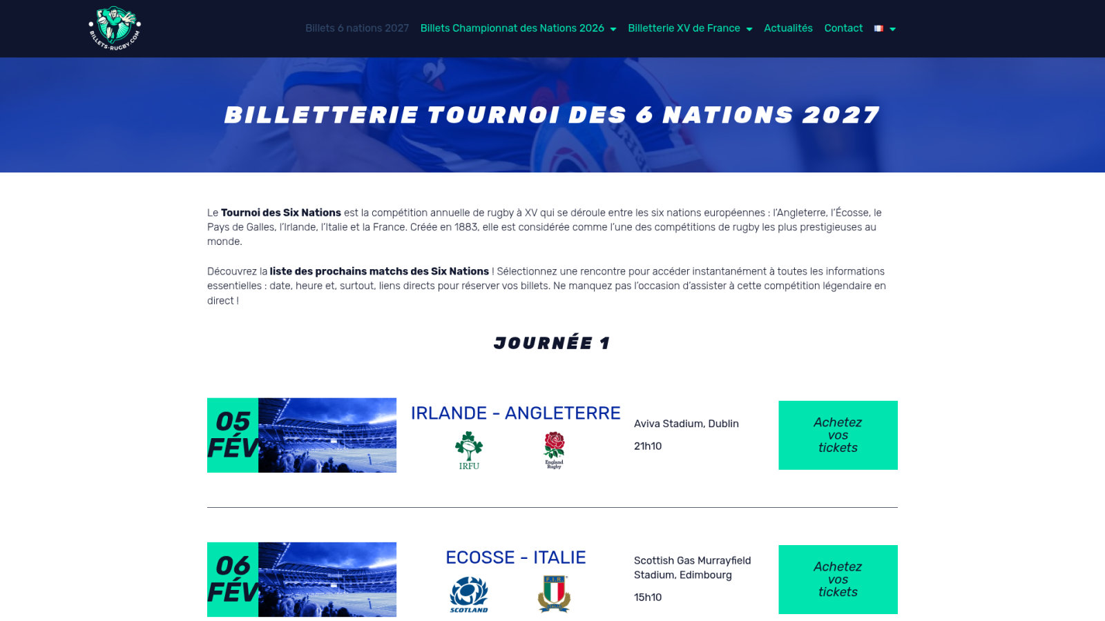 Les places VIP au Tournoi des 6 Nations : le choix de l'excellence